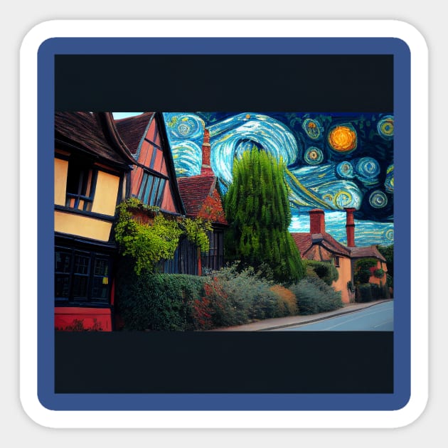 Starry Night Over Godric's Hollow Sticker by Grassroots Green